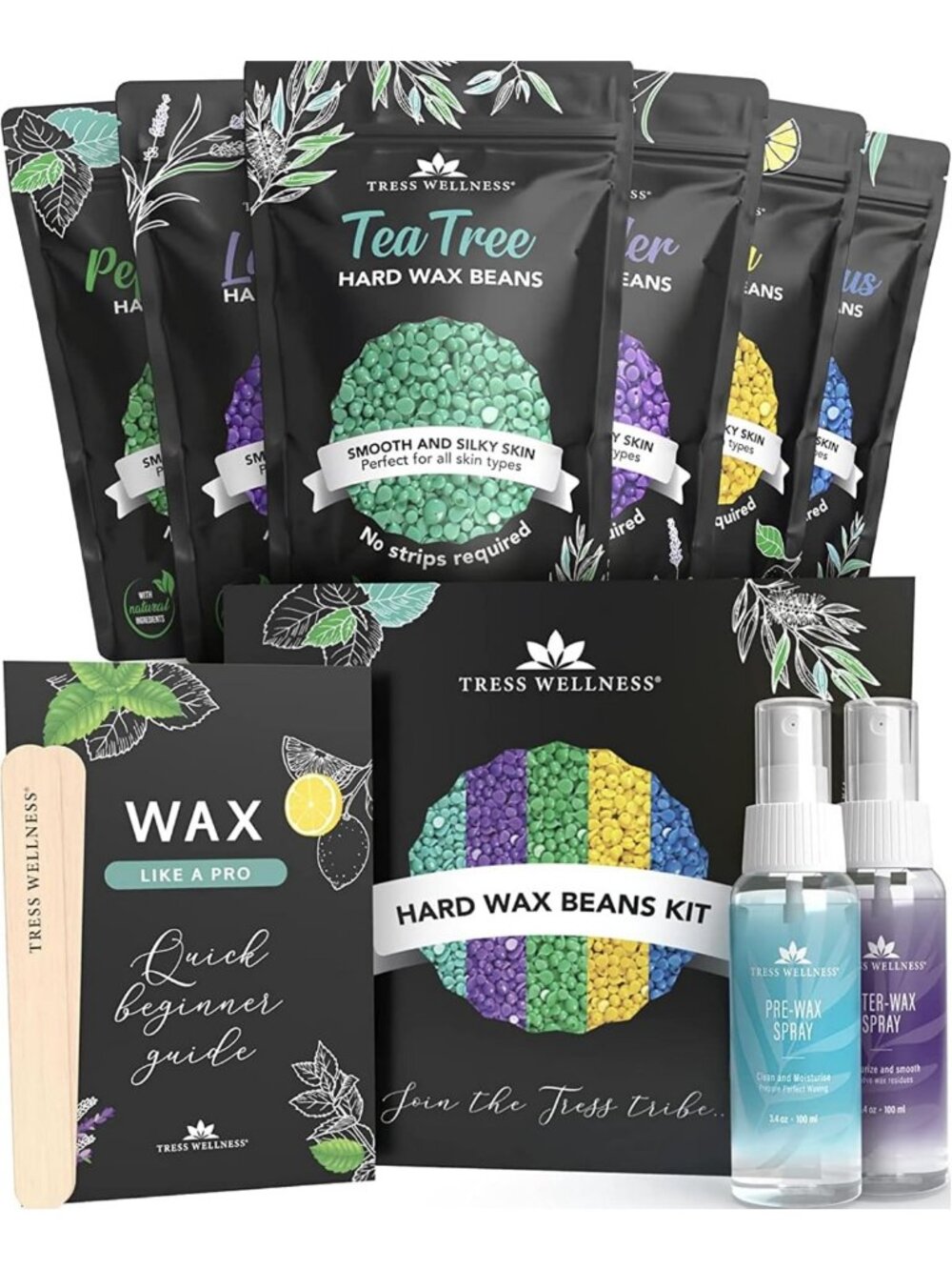 Wax Beads for Sensitive Skin - At-Home Hair Removal Kit for Bikini & Body